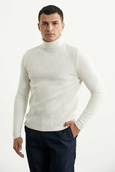 Sementa Full Fisherman Motif Knitwear Sweater - Bone Color