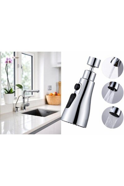 Sanlux Extensie Universală Rotativă pentru Robinet 390°, 3 Moduri de Jet, Fun...