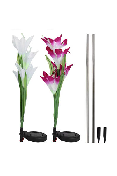 OEM 1+1 GIFT LED Solar Garden Lamp, floral design CRIN , solar energy, 30x10cm