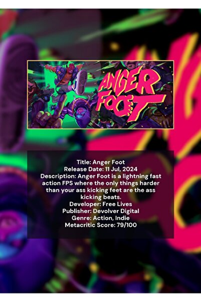 OEM Poster Infografic Picior Furios Anger Foot Joc, Actiune, Carton 250g, A4
