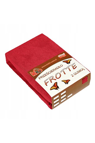 Karo Cearșaf de pat din frotir cu elastic 160×200 Roșu
