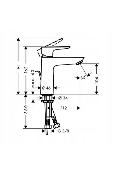 Hansgrohe Talis E Lavoar de sine stătător cu baterie