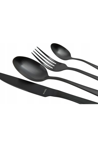 Amefa Set Austin modern PVD, 24 de piese, negru vintage, pentru 6 persoane.