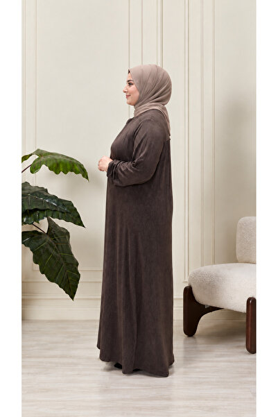 Ferace Women's Plus Size Square Neck Modal Combed Cotton Dress