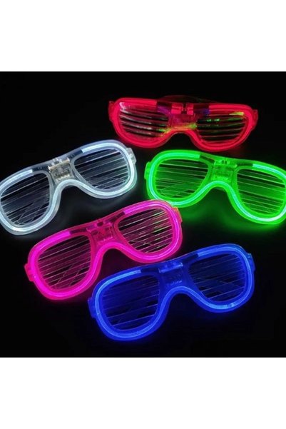 ARNEER Mey İthalat® Glow Model Led Işıklı Parti Gözlüğü 3 Modlu 5 Renk 5 Adet