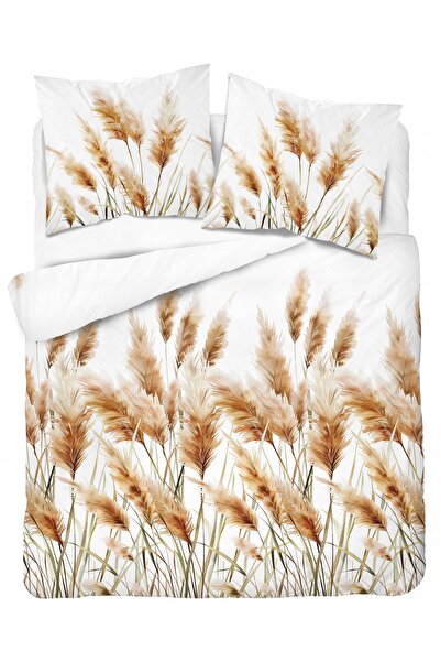 Detexpol Lenjerie de pat satin 160x200 Iarbă de pampas auriu 5329 A Home Sati...
