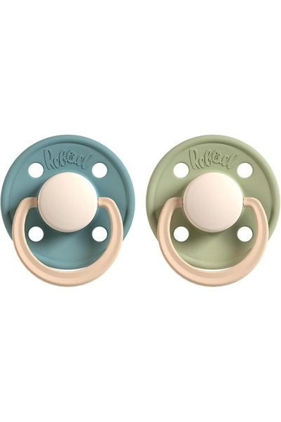 REBAEL Fashion Natural Rubber Round Pacifier Size 1 - Baby 0-6M (2-pack) - Ra...