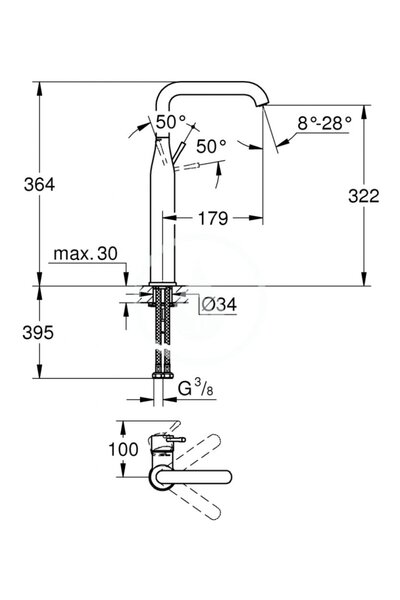 Grohe ESSENCE BATERIA UMYWALKOWA, MĂRIME XL