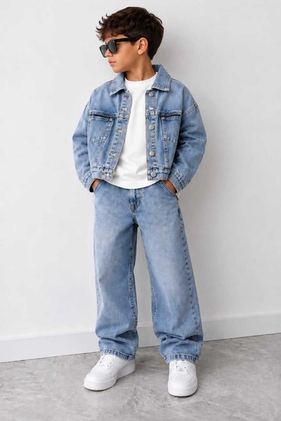 Toikids Erkek Çocuk Jean Ceketli Pantolonlu 2'li Denim Takım