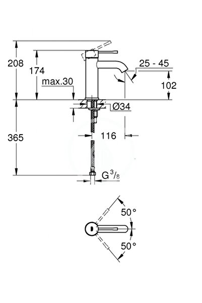 Grohe Baterie lavoar baie Essence, Mărimea S 23590DL1