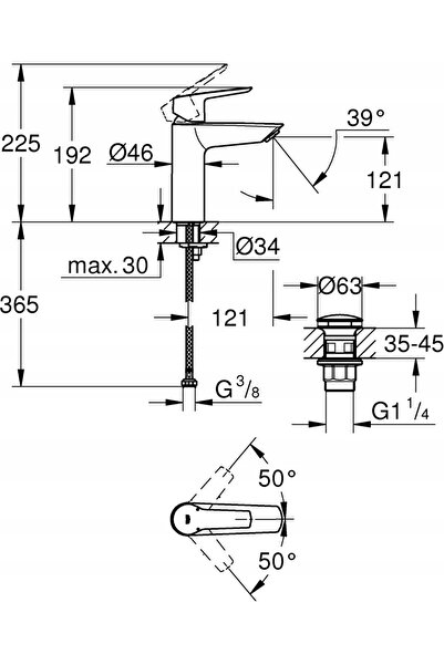 Grohe Robinet de baie NEGRU 235752432