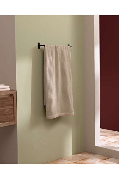 Madame Coco Ligne %100 Cotton Bath Towel - Beige - 70X140 cm