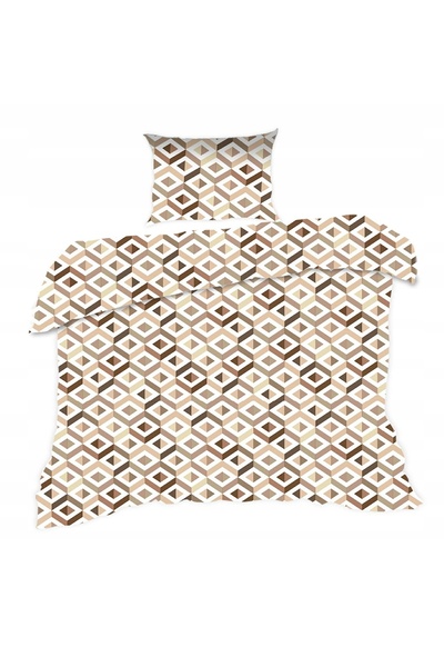 Karo Lenjerie de pat bumbac 140x200 1760N geometrie bej Classic E24