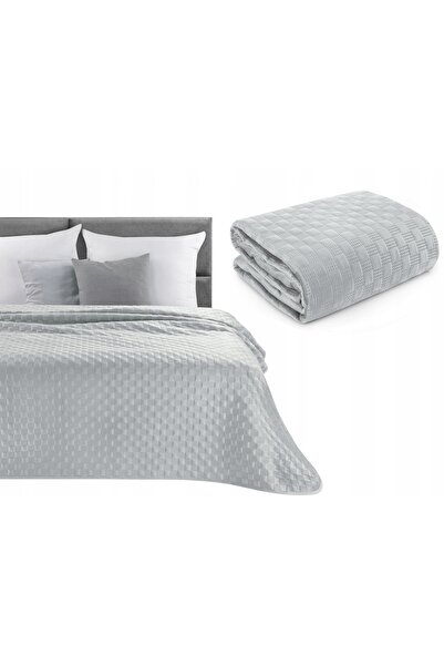 Eurofirany Cuvertură de pat decorativă 200x220 Sofia 4 velur argintiu