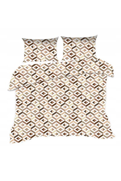 Karo Lenjerie de pat bumbac 160x200 1760N geometrie bej Clasic E24