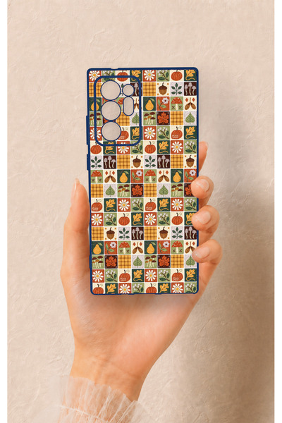 Vip Case Samsung Note 20 Ultra Compatible Autumn Themed Patchwork Patterned S...