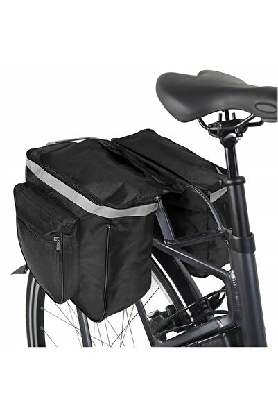 NO BRAND Geantă de bicicletă pentru portbagaj dublă 28 l neagră