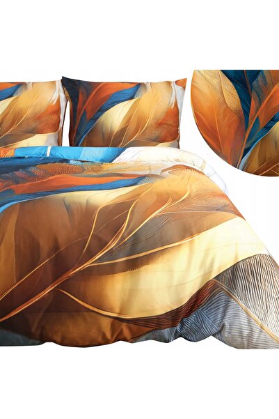 Darymex Lenjerie de pat din satin 140x200 frunze auriu portocaliu 12418 SATYN...