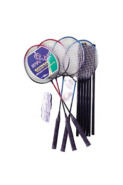 SPARTAN Set de badminton cu plasă de rezistență pentru 4 jucători