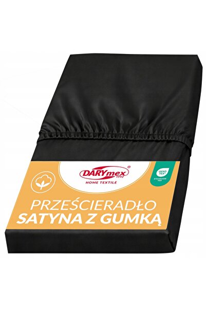 Darymex Cearșaf din satin cu elastic 140x200 negru 04000966