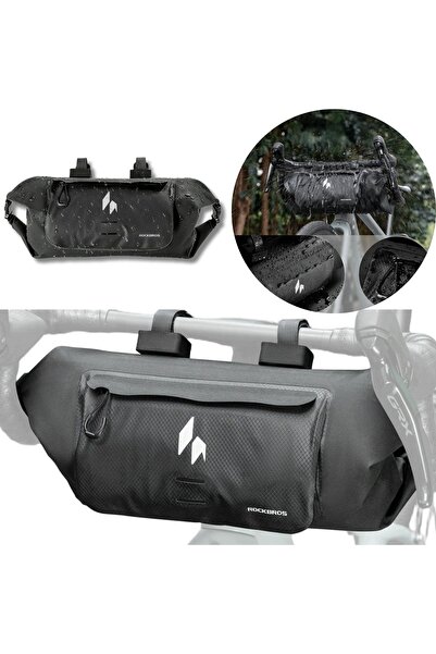 ROCKBROS Geantă impermeabilă pentru ghidon de bicicletă de 8 L - Negru
