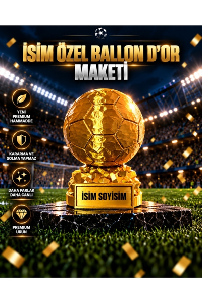 FLEXIS WE MAKE IT POSSIBLE FOR YOU İsime Özel Ballon d'Or Futbol Ödülü Maketi...