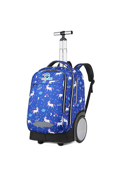KidsCare Uniconi 2-în-1 Rucsac școlar cu roți și geantă tip troler pentru cop...