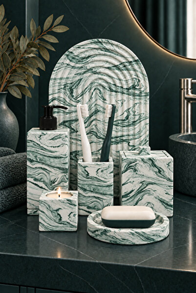 betonmall 7-Piece Decorative Concrete Bathroom Set Bathroom Accessory Set Wc ...