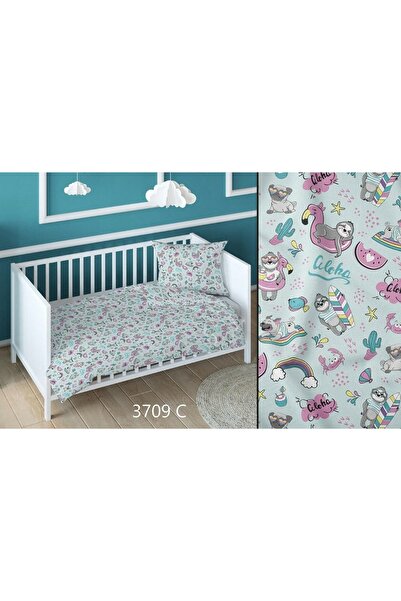 Faro Lenjerie de pat din bumbac 140x200 cu imprimeu cățeluș Aloha mentă, pent...