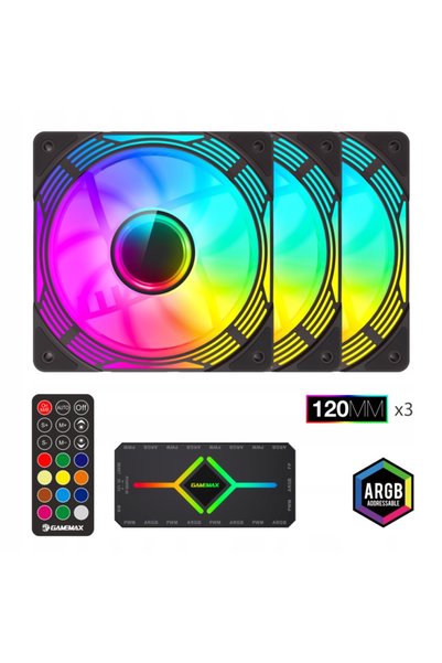 GAMEMAX Ventilator carcasă KF300 BK Negru 120mm