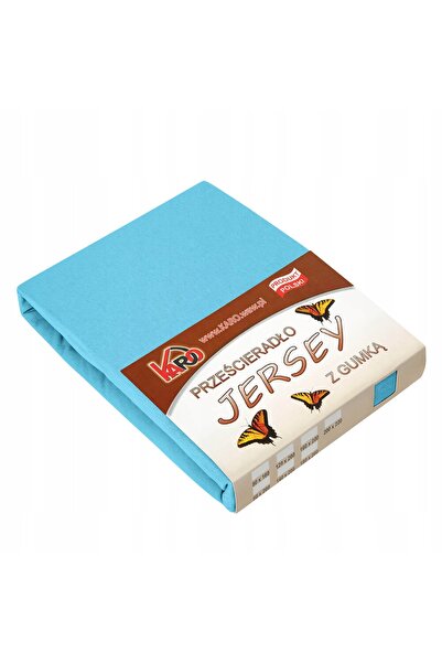 Karo Cearșaf de pat din jerseu cu elastic 220x240 Turcoaz