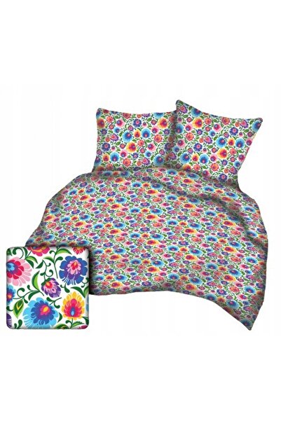 Karo Lenjerie de pat Bark 160x200 Pescuit Folk Alb Flori Colorate A668_3 Bark 23