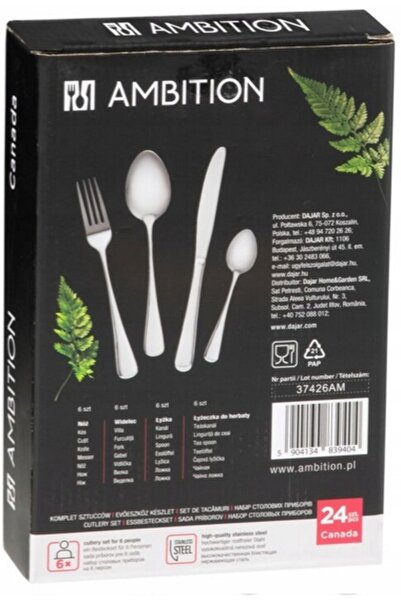 Ambition Set de cină din inox, 24 piese, pentru 6 persoane, Canada