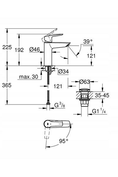 Grohe BATERIE START UMYWALKOWA, MĂRIME M