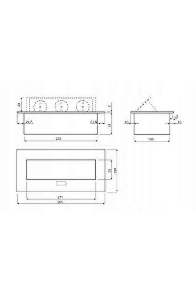 Orno Priză de mobilier încorporată 3x 230V 3600W Cablu 1,5m Negru
