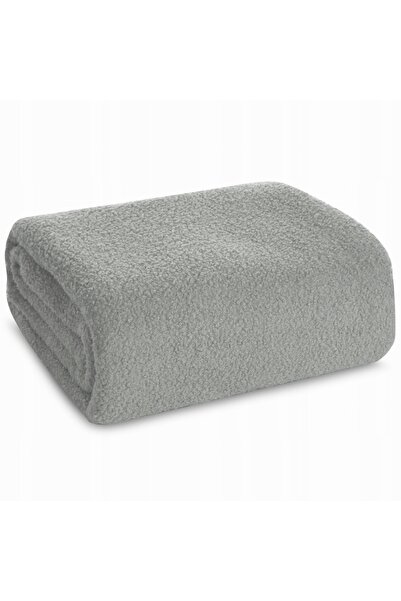 Eurofirany Pătură 150x200 Bukla argintie din microfibră cu aspect de blană de...