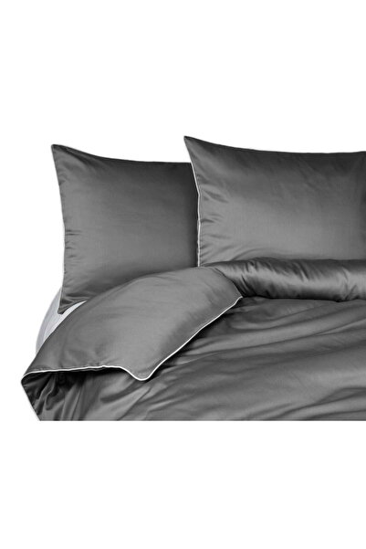 Detexpol Lenjerie de pat din satin gri 160x200 cu bordură Mako Satin 62
