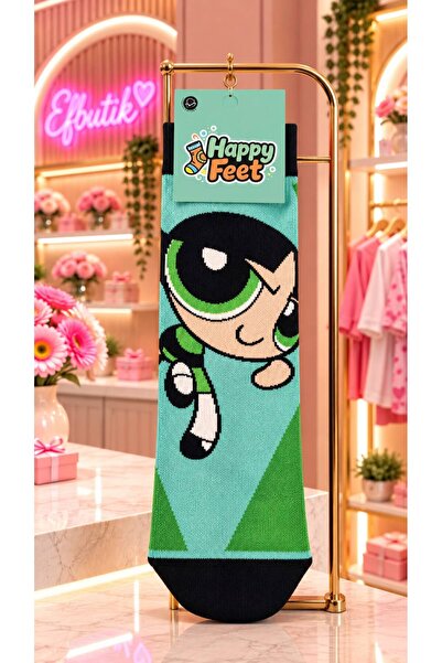 EFBUTİK Powerpuff Girls Buttercup Patterned Socks