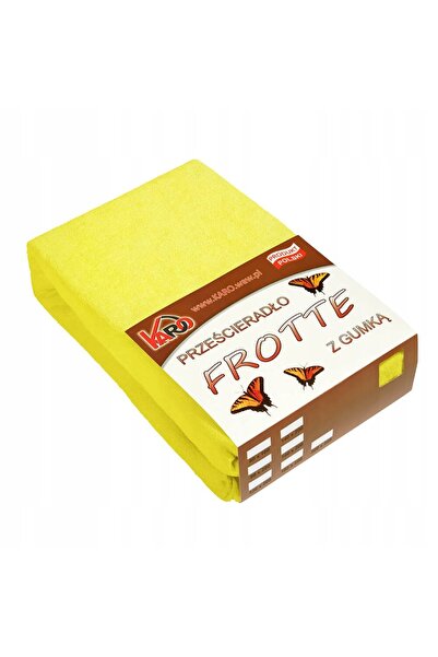 Karo Cearșaf de pat din frotir cu elastic 160×200 Galben Lămâie