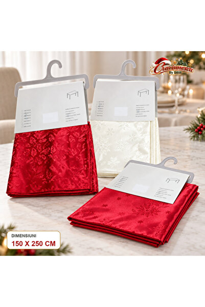 Craciunescu By DBR Festive Tablecloth 150 x 250 cm, with Elegant Motifs -
