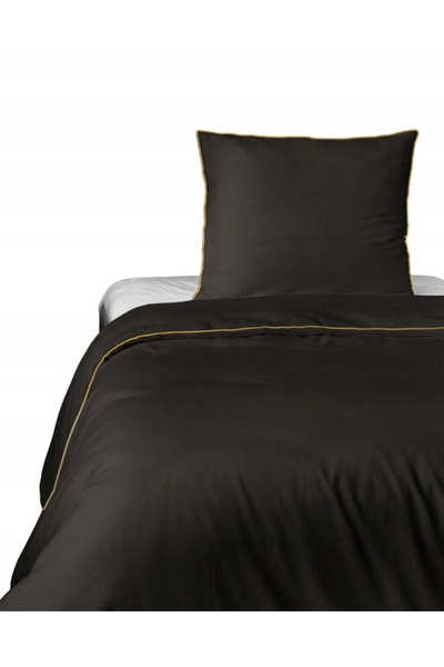 Detexpol Lenjerie de pat din satin 140x200 maro espresso cu o față de pernă 7...