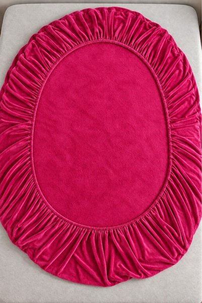 Mulberry Velvet Fabric King Size Double Fitted Elastic Sheet Set 180X200+30 cm