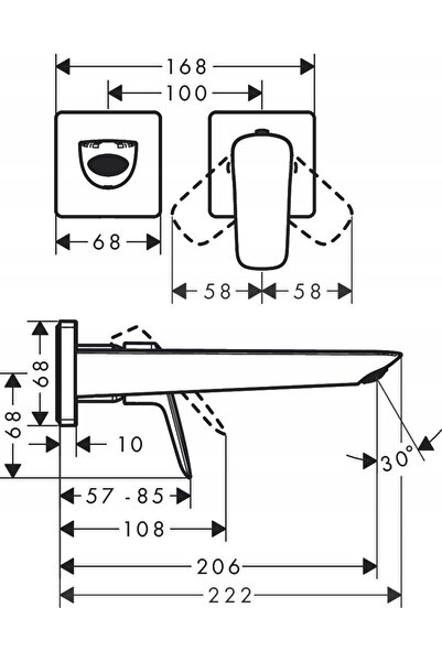Hansgrohe Baterie de lavoar Logis Fine cu pipă de 20,6 cm, 71256000