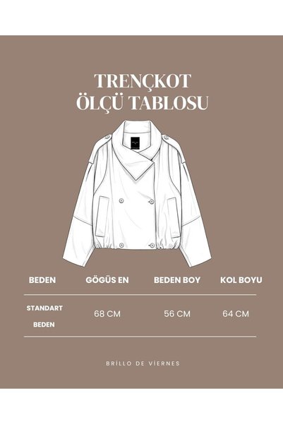 Fast Perry Double-Breasted Collar Short Women's Trench Coat