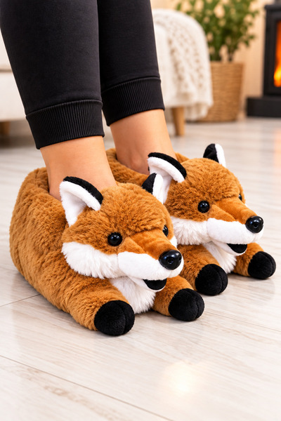 Runbigo Yumuşak Hayvan Figürlü Kalite Unisex Ev İçi Panduf