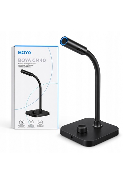 BOYA Microfon de conferință cu fir pentru birou - Negru