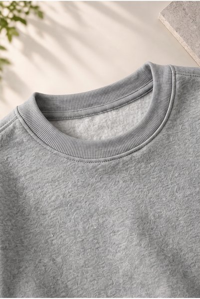 trendypassion Unisex Soft Textured Plain 3 Yarn O Oversized Crew Neck Sweatshirt – Simple and Modern Look