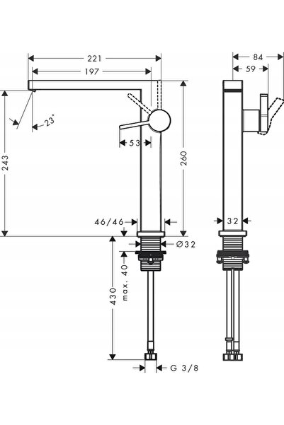 Hansgrohe Tecturis E Bateria umywalkowa CoolStart Ecosmart 73070700