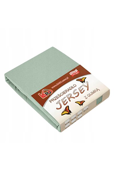 Karo Cearșaf de pat din jerseu cu elastic 200×220 Oliv