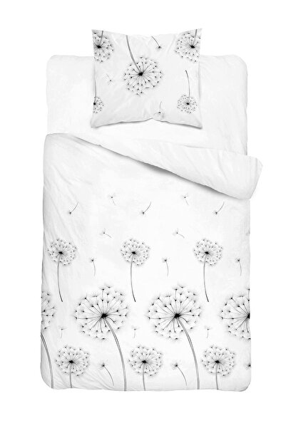 Detexpol Lenjerie de pat din satin alb 140x200 cu model păpădie - 5991 B - Ho...